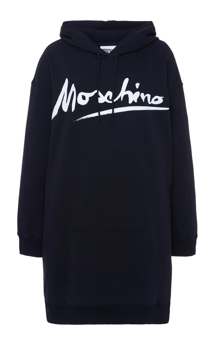 Moda Operandi Moschino Logo-printed Jersey Hooded Dress Size: 36