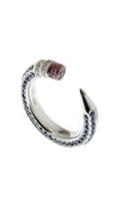 Moda Operandi Nadine Ghosn 18k White Gold & Sapphire Pencil Ring Size: 4