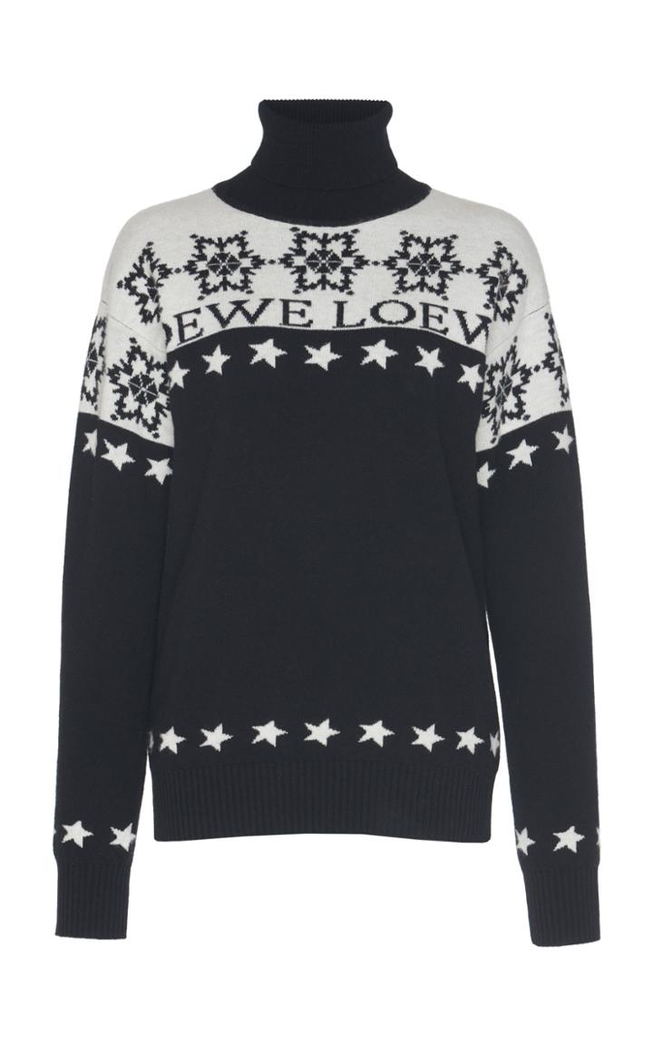 Loewe Intarsia Wool Turtleneck Sweater
