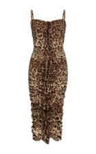 Dolce & Gabbana Ruched Leopard Dress