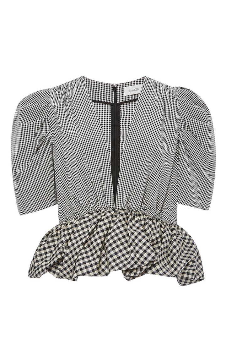 Isa Arfen Mini Check Deep V Top