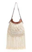 Isabel Marant Teomia Fringed Open Knit And Leather Bag