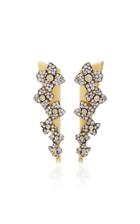 Sorellina 18k Gold Diamond Flower Drop Earrings