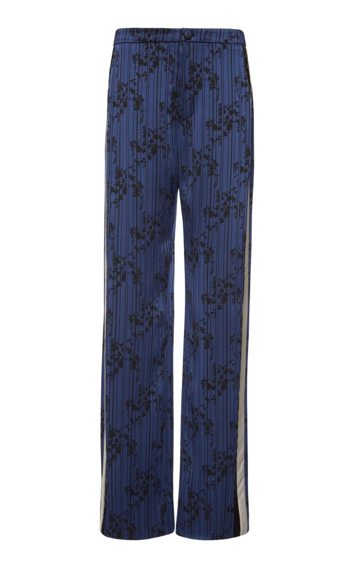 Lanvin Stripes And Flower Jacquard Trousers