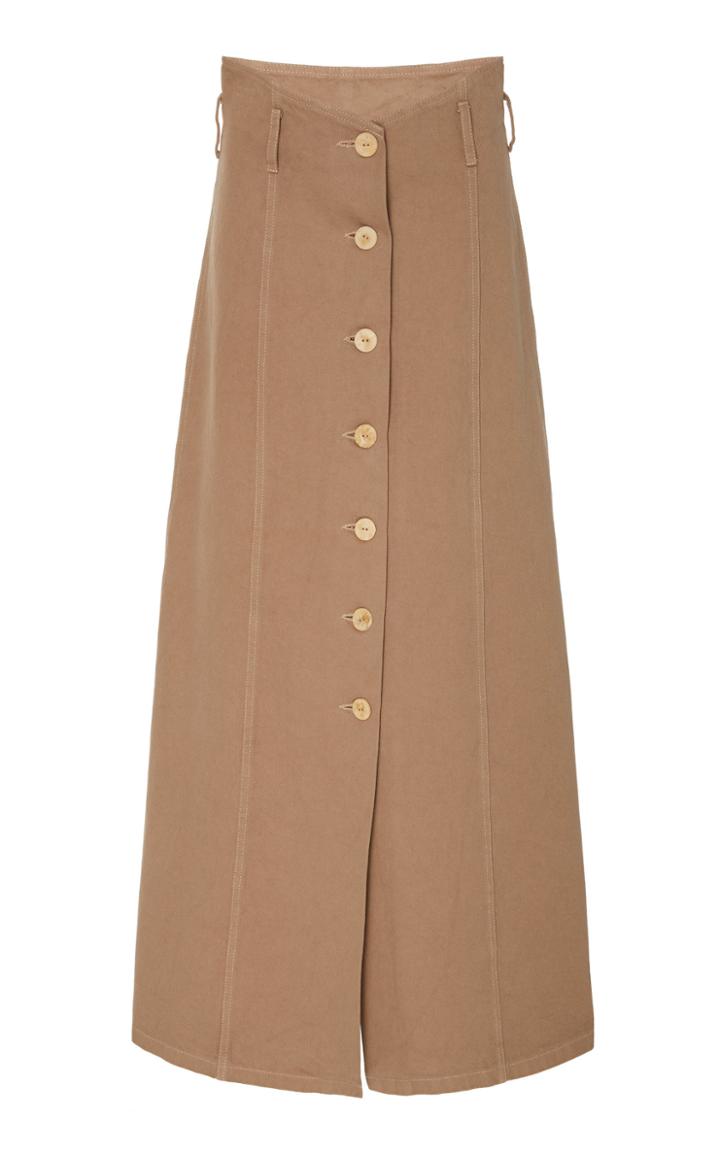 Nanushka Roja A-line Denim Midi Skirt