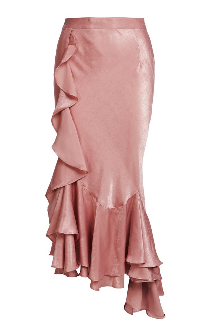 We Are Kindred Frenchie Ruffled Taffeta Maxi Skirt