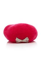 Jennifer Behr Carina Crystal-embellished Ribbed Mohair-blend Beret