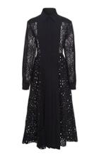 J. Mendel Collared Lace Midi Dress