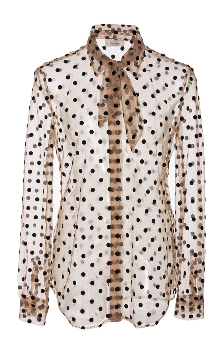 Isa Arfen Flocked Tulle Top