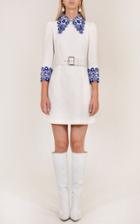 Moda Operandi Andrew Gn Embroidered Cuff Mini Dress