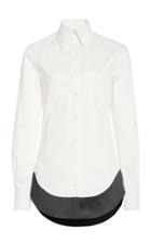 Moda Operandi Brandon Maxwell Contrast Hem Cotton-blend Shirt