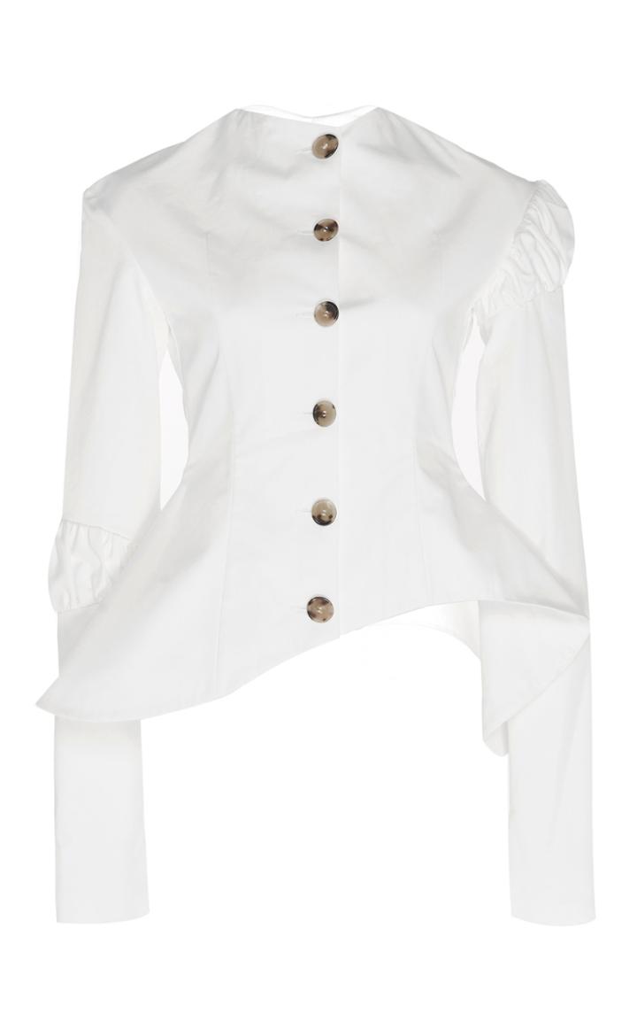 A.w.a.k.e. Asymmetric Peplum Cotton Shirt