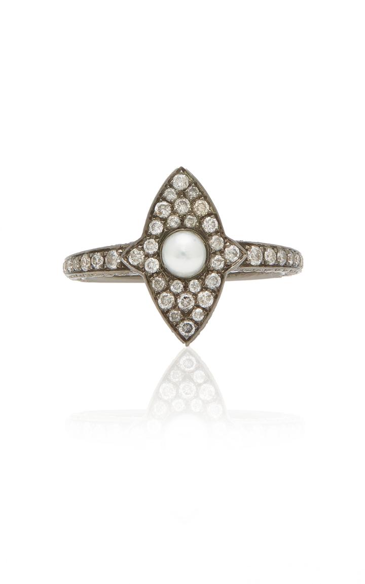 Sidney Garber Mallory Marquette Pearl And Diamond Ring