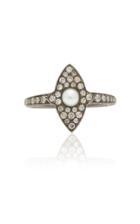 Sidney Garber Mallory Marquette Pearl And Diamond Ring