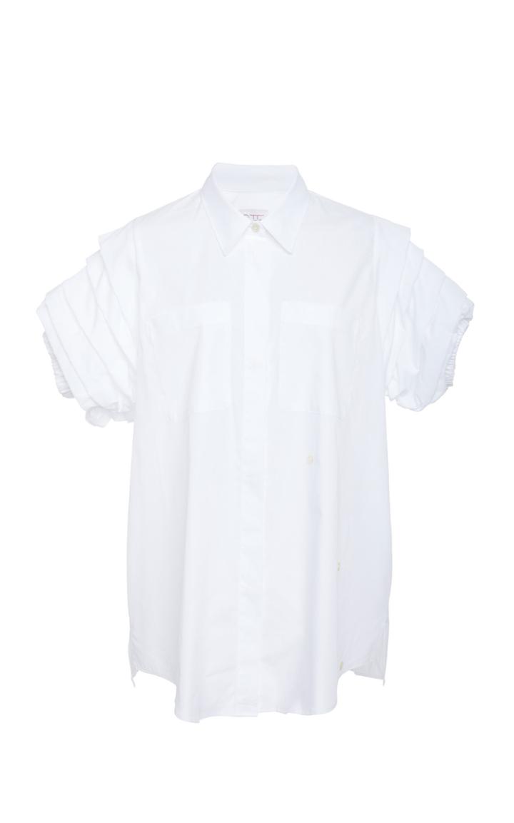 Stella Jean Gathered Sleeve Button-up Top