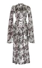Paco Rabanne Floral-print Lam Midi Dress Size: 40