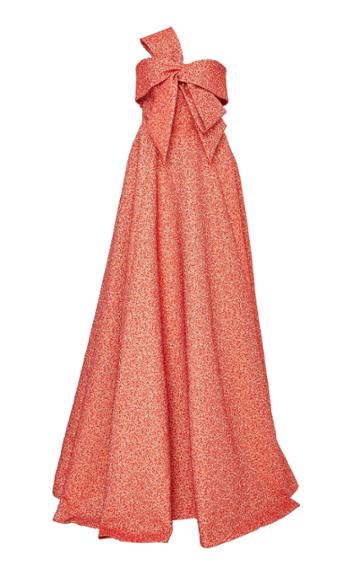 Lela Rose Bow Front Strapless Gown