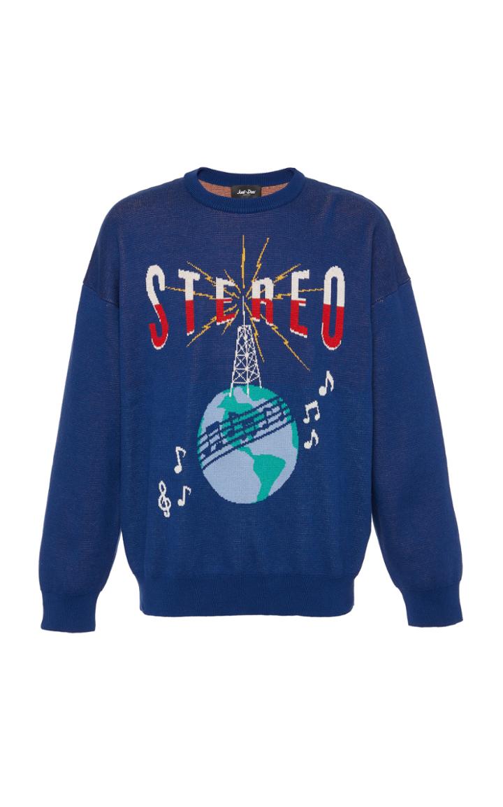 Just Don Intarsia-knit Cotton And Cashmere-blend Sweater Size: M