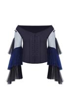 Razan Alazzouni Silk Off-shoulder Ruffle Top