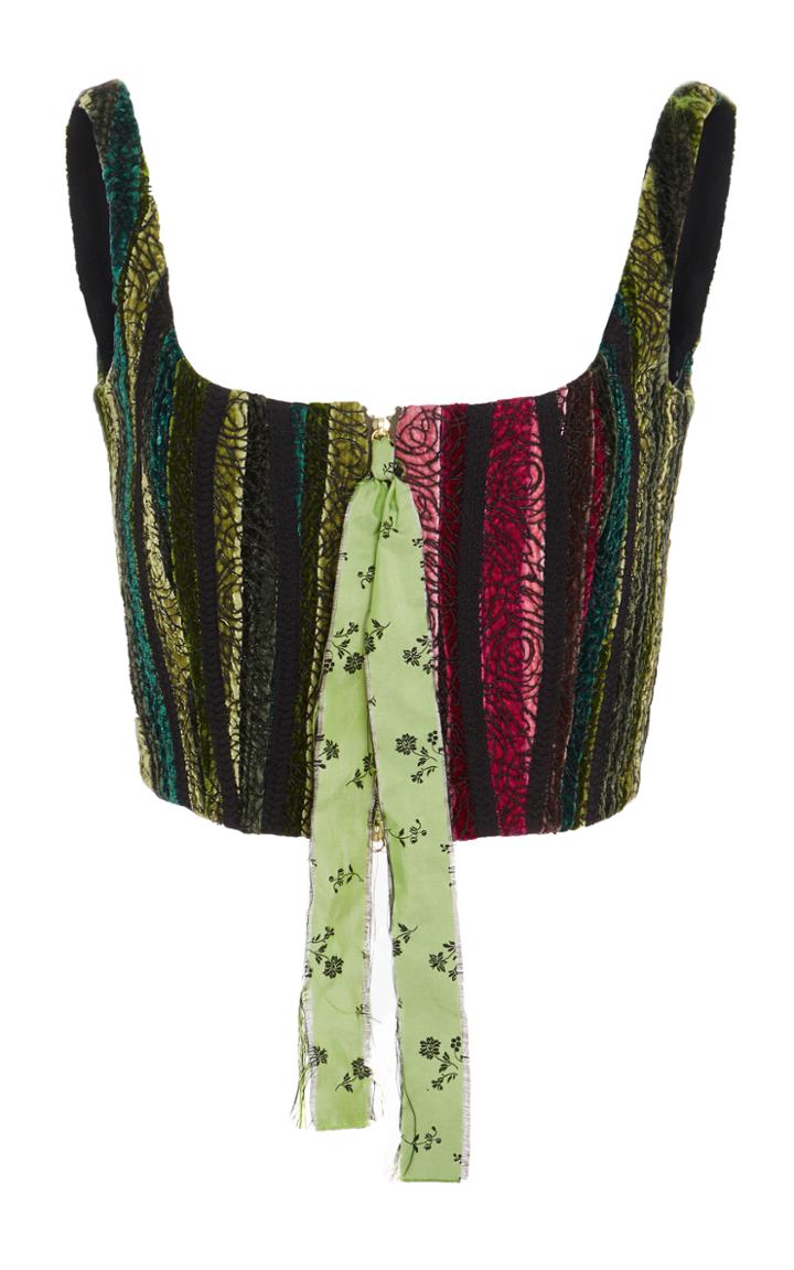 Cf. Goldman Patchwork Stripe Bodice Crop Top