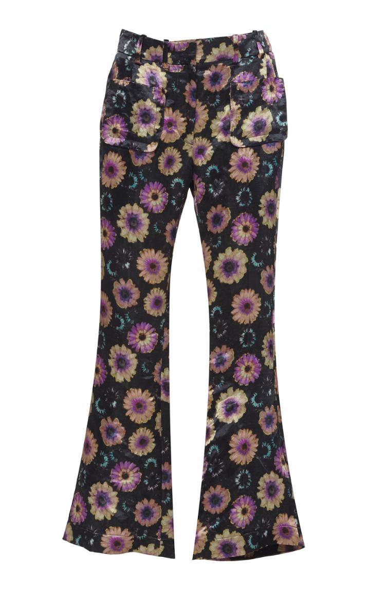 Olivier Theyskens Tepal Flared Linen-blend Pants