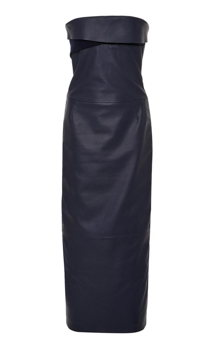 Moda Operandi Agnona Leather-paneled Cashmere Dress