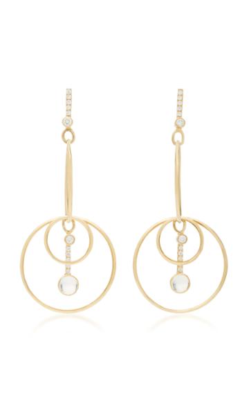 Katey Walker 18k Gold Diamond And Moonstone Hoop Earrings
