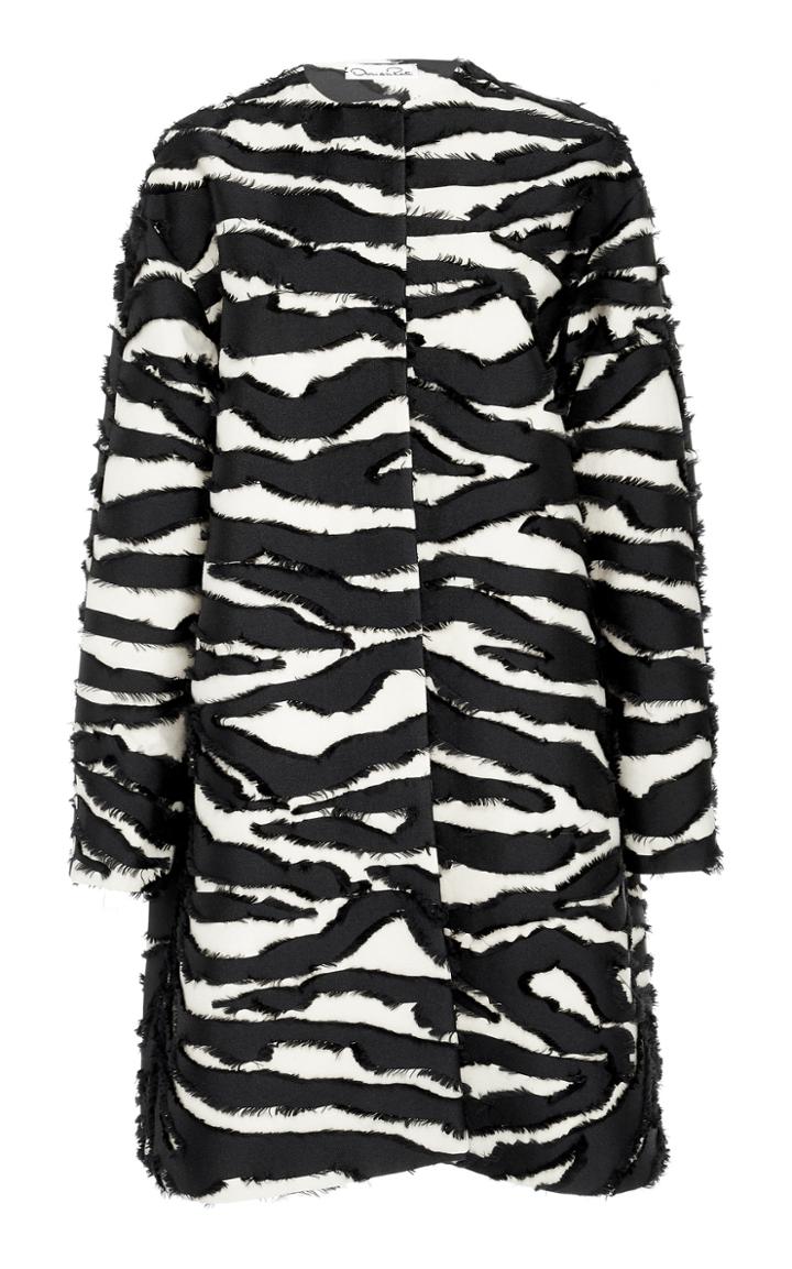 Oscar De La Renta Zebra Print Tailored Short Coat