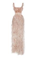 Alberta Ferretti Sleeveless Feather Gown