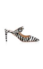 Aquazzura Blossom Zebra-print Calf Hair Mule Pumps