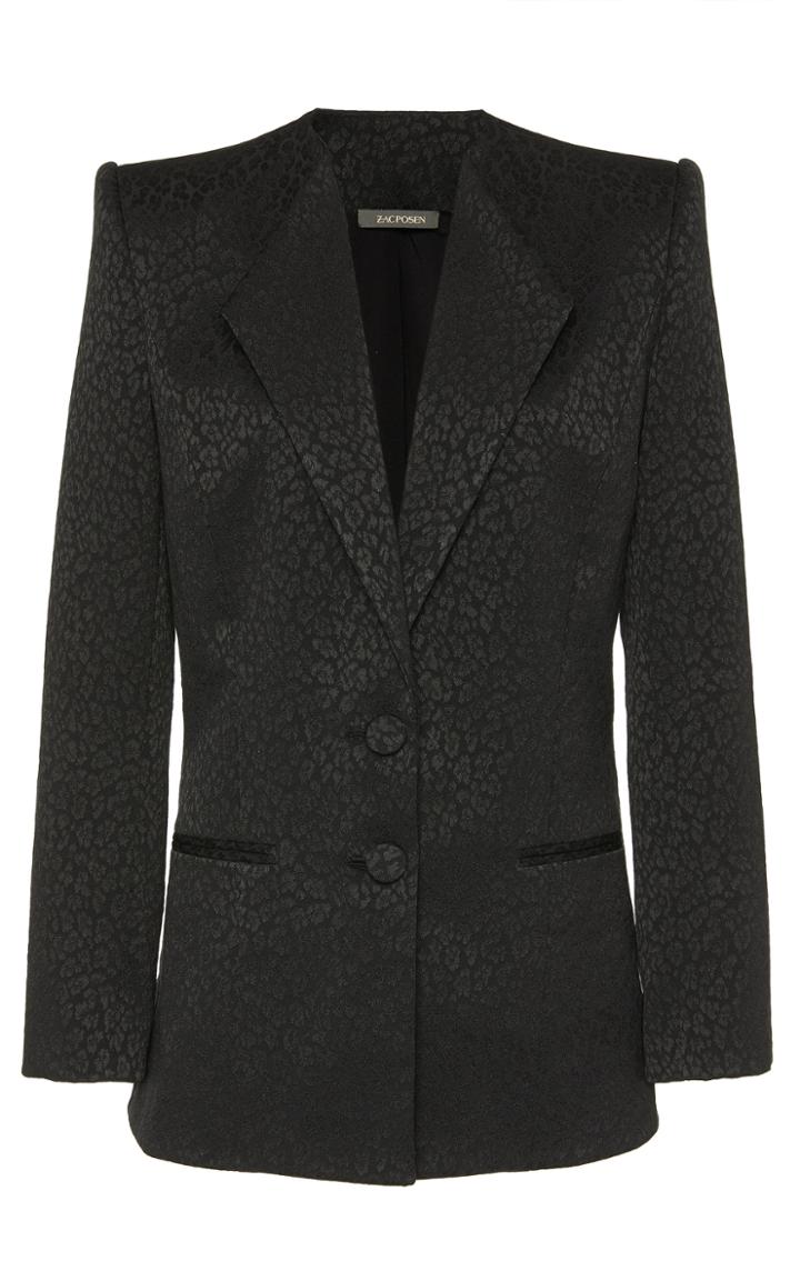 Zac Posen Leopard-print Jacquard Blazer