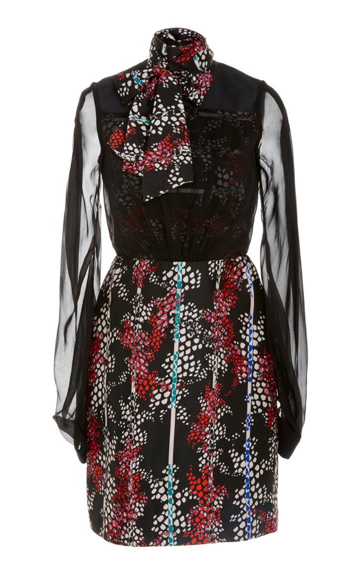 Bibhu Mohapatra Printed Twill And Chiffon Mini Dress