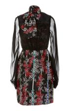 Bibhu Mohapatra Printed Twill And Chiffon Mini Dress