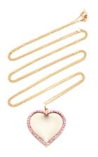 Moda Operandi Emily & Ashley 14k Yellow Gold Engravable Pink Sapphire Heart Pendant