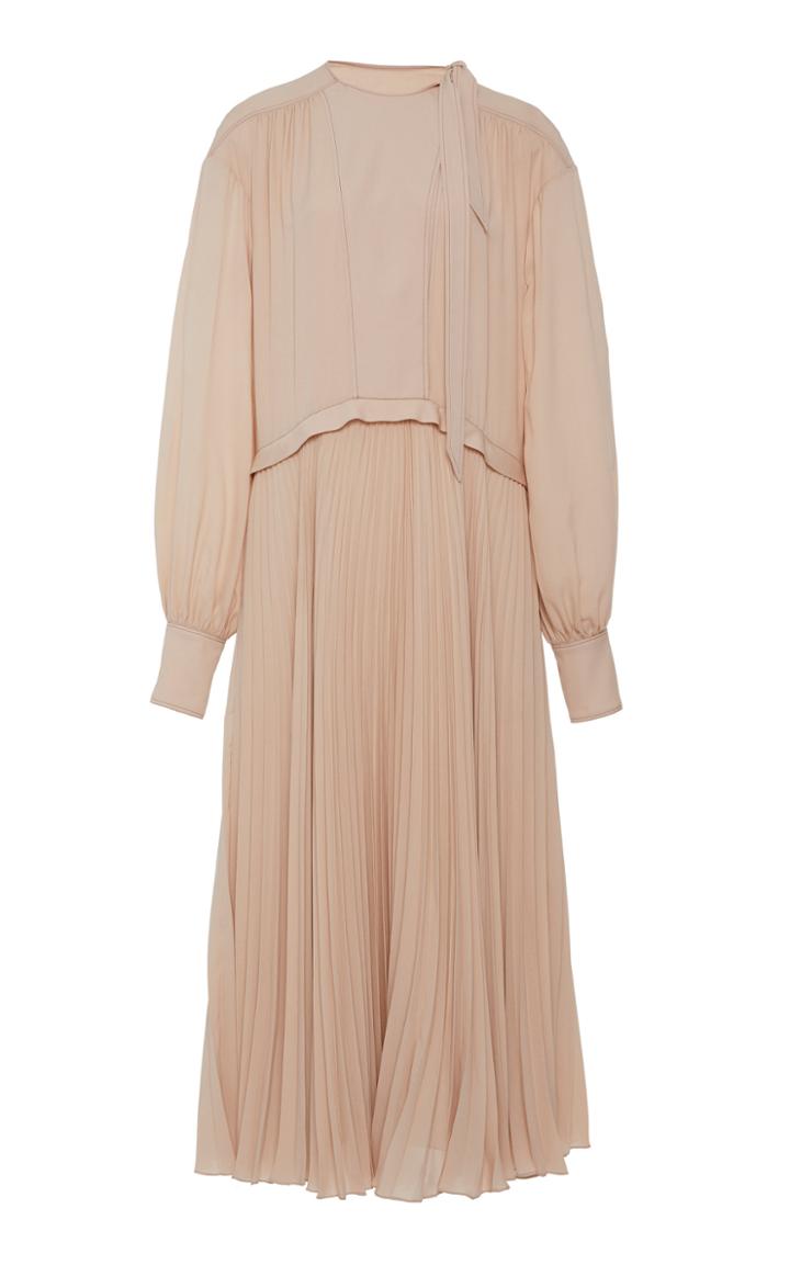 Jonathan Simkhai Nicolette Pleated Georgette Dress