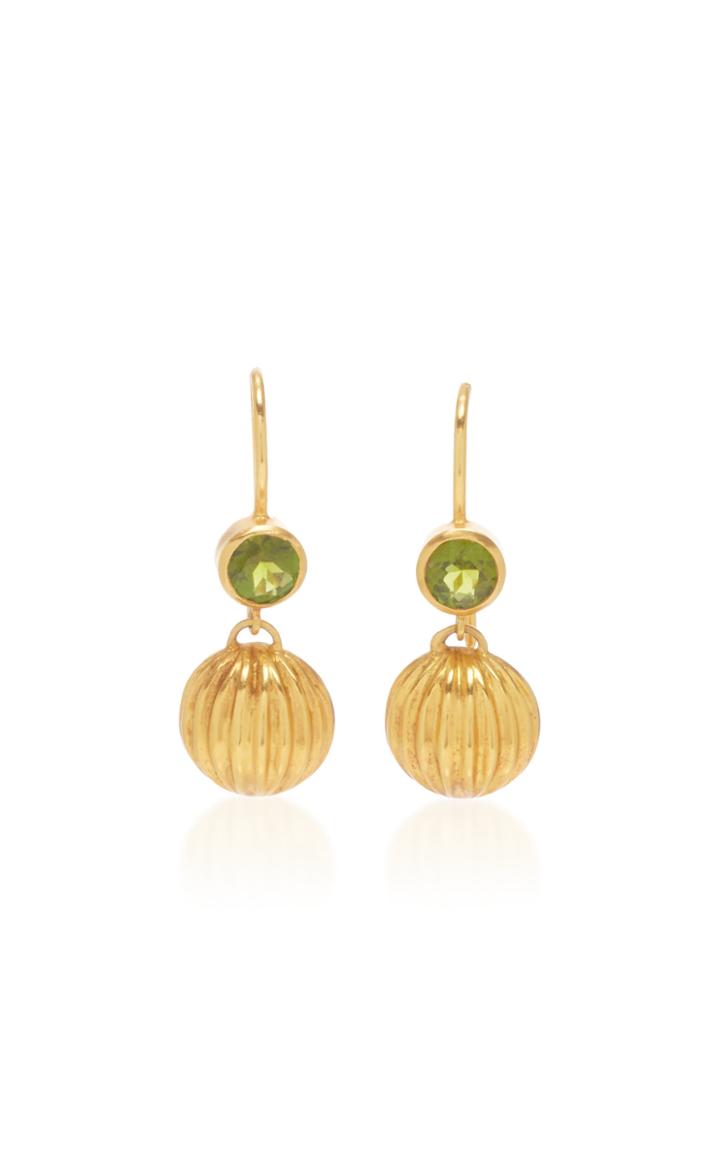 Ilias Lalaounis 18k Gold And Green Tourmaline Earrings