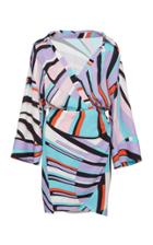 Emilio Pucci Colorblock Satin Wrap Dress