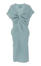 Loup Charmant Gilgo Ruched Short Sleeve Cotton Dress