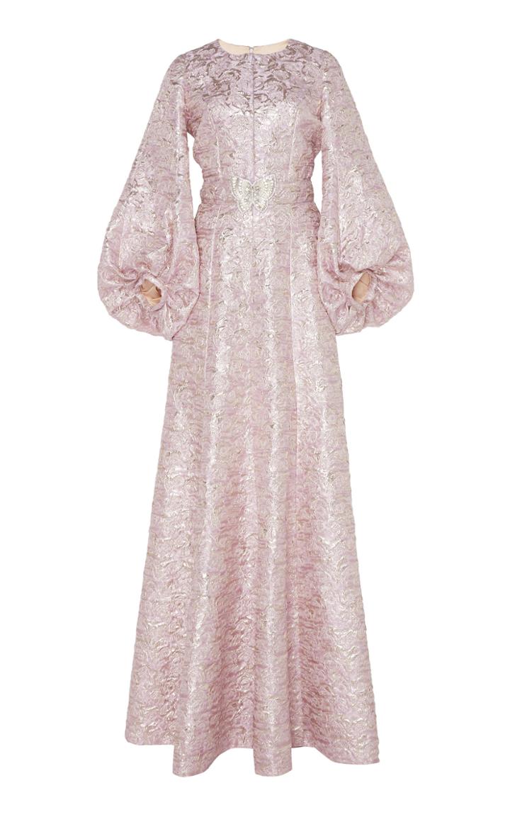 Andrew Gn Exaggerated Sleeve Silk Blend Gown