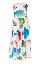 Stella Jean Pleated Strapless Dress