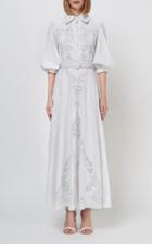 Moda Operandi Costarellos Pavlina Belted Linen Shirtdress