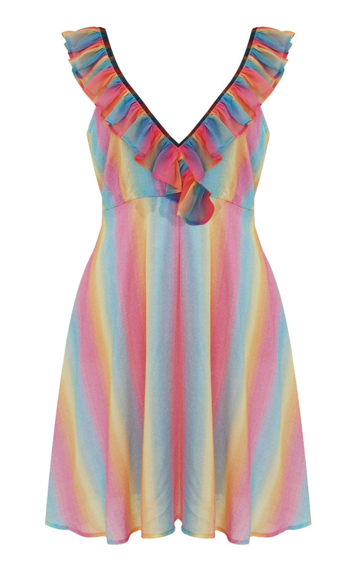 All Things Mochi Lorena Rainbow Mini Dress