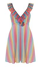 All Things Mochi Lorena Rainbow Mini Dress