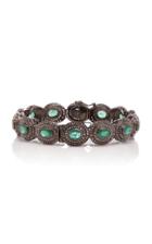 Sanjay Kasliwal Silver Emerald And Diamond Bracelet