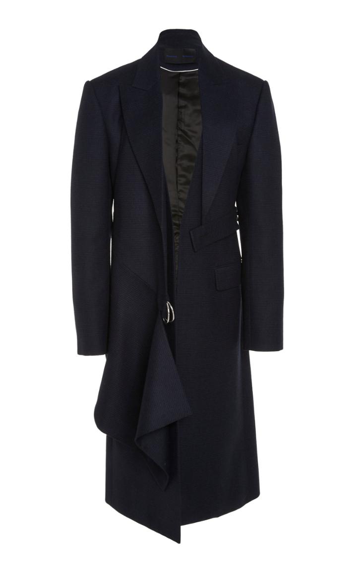 Proenza Schouler Collared Draped Wool-blend Coat Size: 2
