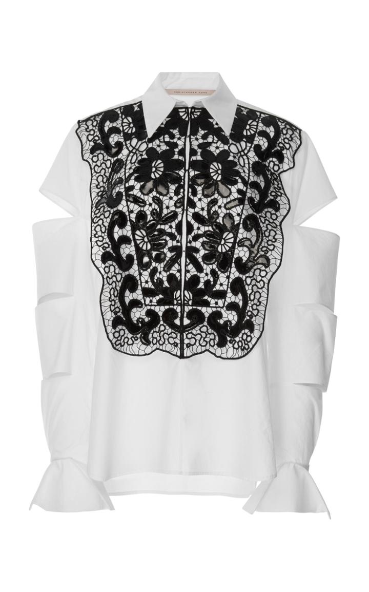 Christopher Kane Slash Lace Bib Shirt