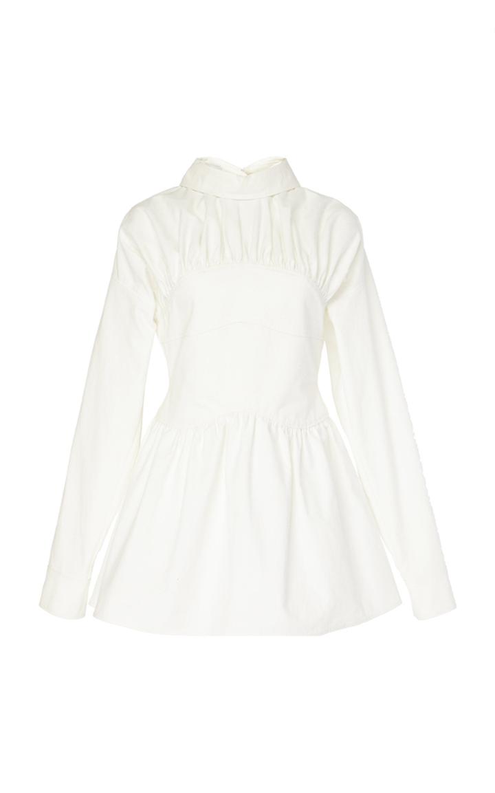 Rejina Pyo Vera Button-back Cotton-blend Blouse
