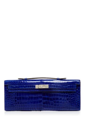 Heritage Auctions Special Collection Herms Small Blue Electric Shiny Porosus Crocodile Kelly Clutch