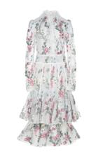 Giambattista Valli Long Sleeve Floral Embroidered Dress