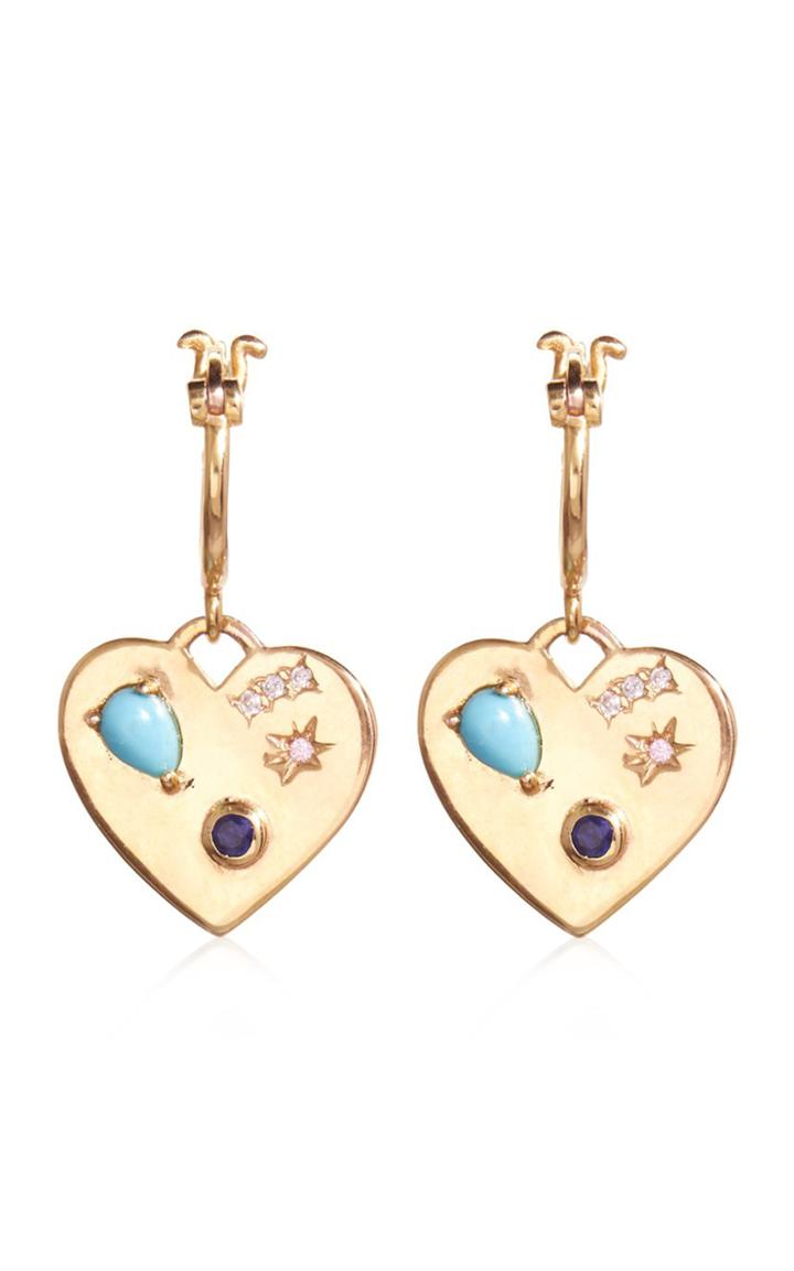 Scosha Gold-vermeil Night Market Heart Hoop Earrings